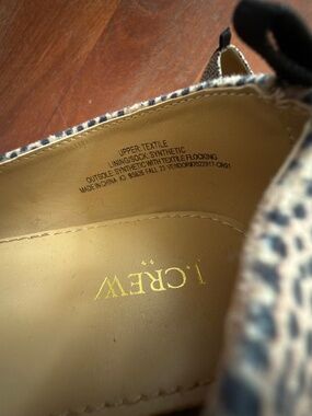 JCREW Girls Leopard pattern faux seude loafer